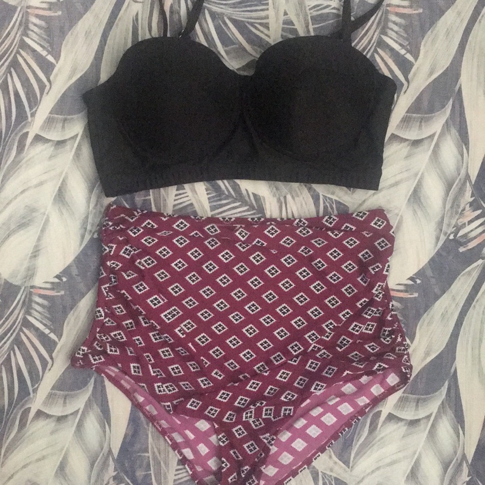 High waisted bathing suit